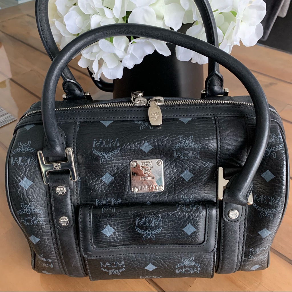 Mcm Visetos Boston Bag